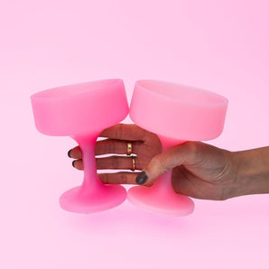 Hot Pink Silicone Cocktail Coupe Pack - Unbreakable!