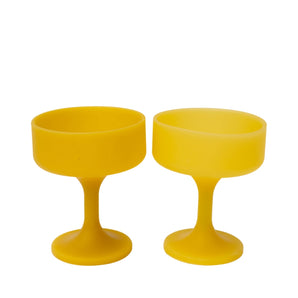 Yellow Silicone Cocktail Coupe Pack - Unbreakable!